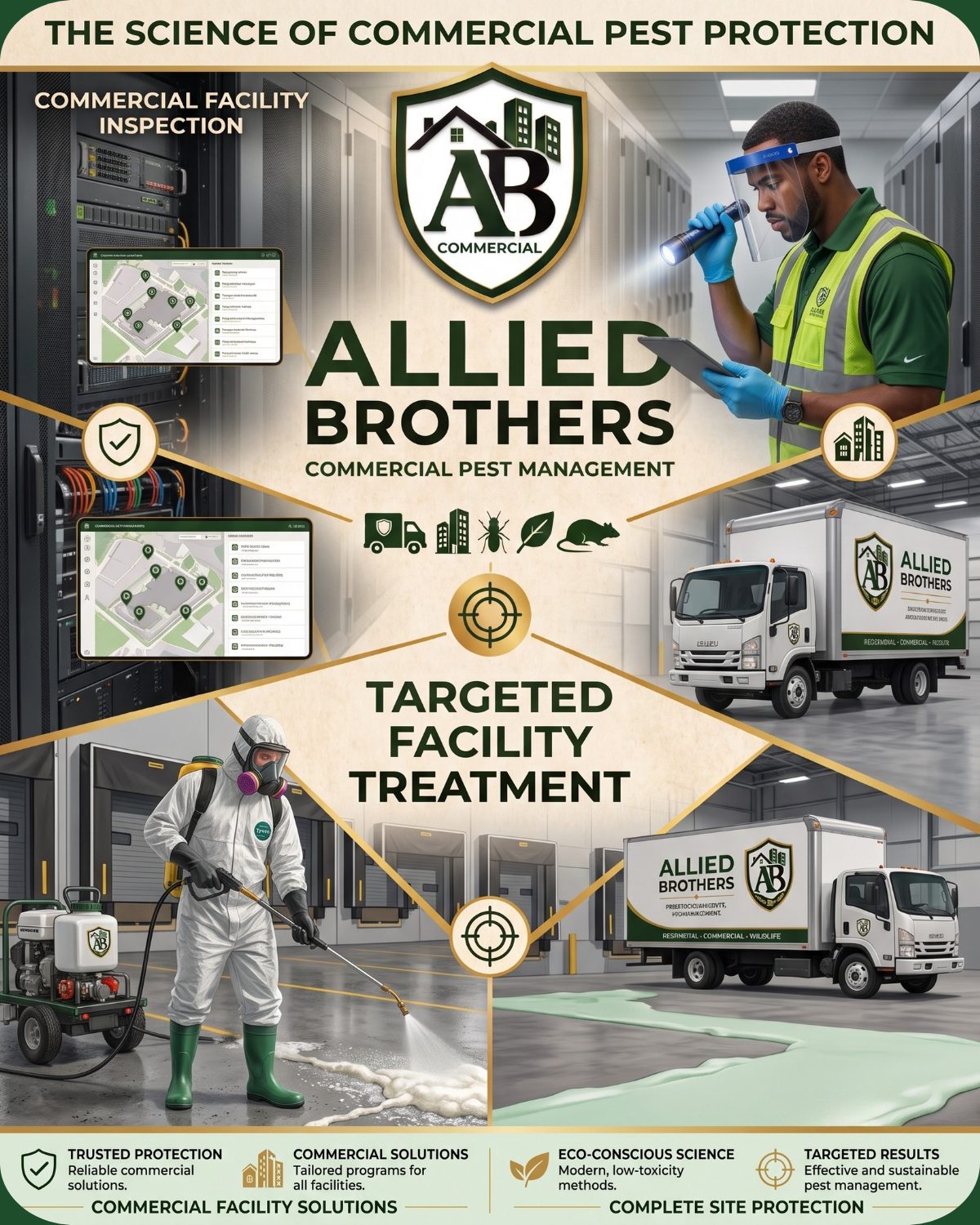 Technician servicing a commercial property